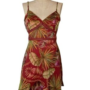 Guess Red Tropical Print Mini Dress size M